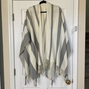 Express Stripped Poncho Shaw Wrap